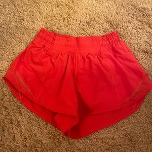 Lululemon Bright Coral Hotty Hot Shorts
